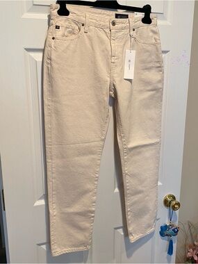 AG Women’s Ex-Boyfriend Slouchy Slim Jeans Size 28 Opal Stone Cream NWT